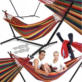 Kerti Függőágy Állvánnyal Szett XXL Állvány Kemping Terasz Erkély 150kg