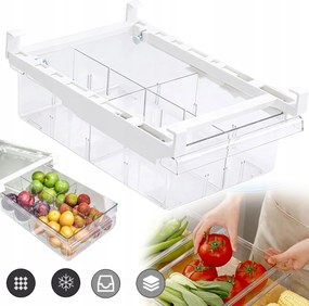 Hűtőszekrény Rendszerező Fiók Polc Alatti Tároló Kihúzható Akasztós Fehér