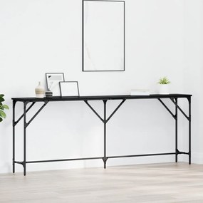 Konzol Asztal Fekete Tölgy 200x29x75 cm Összeszerelt Fa
