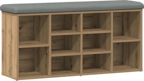 vidaXL kézműves tölgy szerelt fa cipőtároló pad 102x32x50 cm