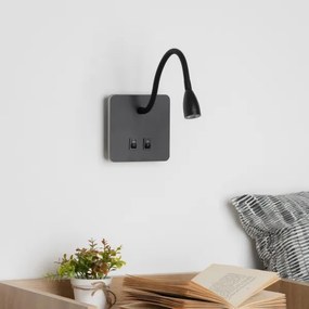 Brilagi - LED Rugalmas fali lámpa MAYA Double LED/4W/230V + LED/3W fekete