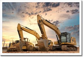 Plakátok keretben 60x40 Kotrógép az építkezésen Szolgáltatások