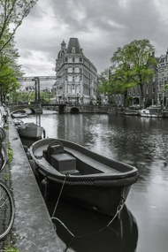 Poszter 20x30cm Csónak kikötve a csatornánál, Assaf Frank