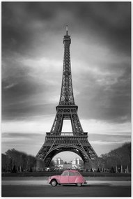 Poszterek 80x120 Púderrózsaszín Párizsban