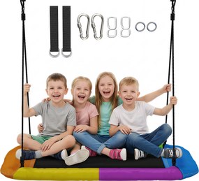 AIYAPLAY állítható fészekhinta 148 x 77 cm – Akár 300 kg | Kerti felakasztható hinta állítható kötelekkel, 3–8 éveseknek, beltéri és kültéri, többszín