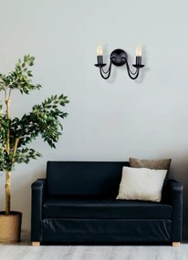 KAJA K-3994 BARTEZ Fekete Színű Fali Lámpa 2xE14 10W IP20