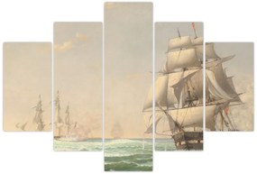 Kép - Fitz Henry Lane, The United States Frigate President Engaging the British Squadron, reprodukciók (150x105 cm)
