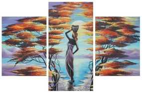 Orientális kép - női alak, fák és a nap (90x60 cm)