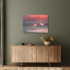 Flamingók képe (üvegen) (70x50 cm)