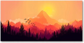 Fotó kép edzett üveg Hegyi tájkép 140x70