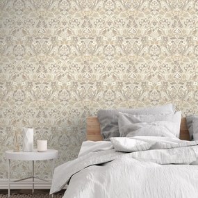 Arthouse Signature 2 Folk Floral bézs-szürke madaras vlies tapéta – 100196AH