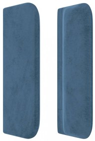 sötétkék bársony fejtámla 93x16x78/88 cm