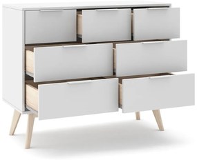 Fehér alacsony komód 120x83 cm Campus – Marckeric