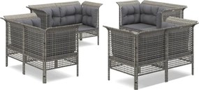 vidaXL 8 részes szürke polyrattan kerti ülőgarnitúra párnákkal