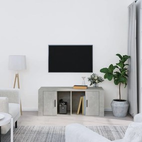 Betonszürke szerelt fa tv-szekrény 100x35x40 cm
