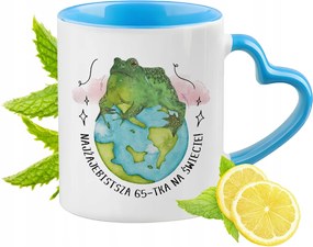 Születésnap 65 65-es 65-ös Kék Bögre Szív Alakú Füllel Ajándék