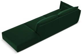 Sötétzöld bársony kanapé, bal oldali 264 cm Vanda – Mazzini Sofas