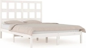 vidaXL fehér tömör fenyőfa ágy matrac nélkül 200 x 200 cm