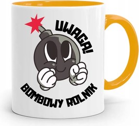 Gazdálkodóknak Sárga Bögre Figyelem! Bomba Gazdálkodó fényképes nyomtatással