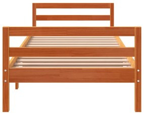 viaszbarna tömör fenyő ágykeret matrac nélkül 80x200 cm