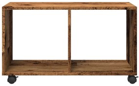 antik fa színű szerelt fa görgős szekrény 72 x 33 x 42,5 cm
