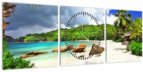 Kép - Seychelle-szigetek, Takamaka tengerpart (órával) (90x30 cm)