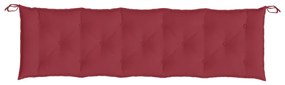 2 db borvörös oxford szövet kerti padpárna 180 x 50 x 7 cm
