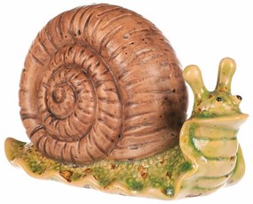 Kerti dekoráció Csiga világosbarna, 16 x 7 x 10cm, kerámia