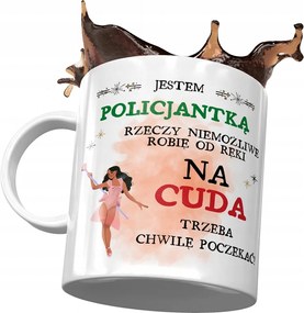 Bögre Rendőrnőnek Várni kell Egy Pillanatot Nyomtatott Fotóval