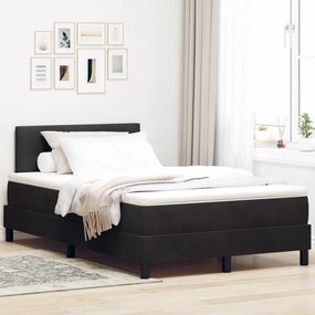 Boxspring ágy matraccal Fekete Kicsi dupla Bársony