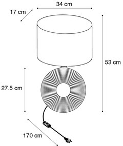 Klasszikus asztali lámpa szürke acéllal - Ollo