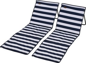 Outsunny 2 db-os Strandmatrac, Összecsukható Strandszék Hordtáskával, Dőlhető Pihenőszék Állítható Háttámlával, Napozóágy 110 kg Teherbírás, Strandmat