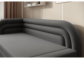 Szürkésbarna bársony kinyitható-tárolóhelyes kanapé bal oldali 223 cm Fabillo – ELTAP