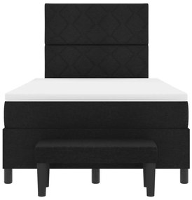 Box Spring Ágy Matraccal és Padossal Fekete 120x200 cm Szövet