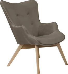 Világosbarna bársony fotel Niko – Ropez