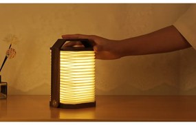 Fehér-sötét natúr színű USB fénydekoráció Origami – Gingko