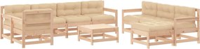 vidaXL 10 részes tömör fa kerti ülőgarnitúra párnával