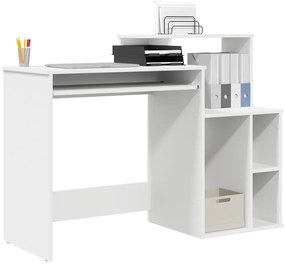Íróasztal tárolóval Fehér 120.5x44x88.5 cm MDF