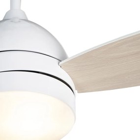 Mennyezeti ventilátor fehér fa mintázattal 96 cm távirányítóval - Rotar