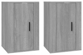 2 db szürke sonoma falra szerelhető TV-szekrény 40x34,5x60 cm