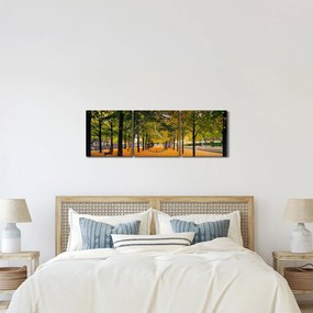 Egy kép az őszi fák sikátorából (órával) (90x30 cm)