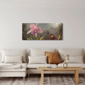 Kép - Martin Johnson Heade, Cattleya Orchid and Three Hummingbirds, reprodukciók (120x50 cm)