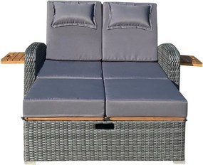 Szürke műrattan kerti kanapé Bari – Garden Pleasure