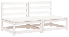 vidaXL 2 db fehér tömör fenyőfa karfa nélküli kerti kanapé 70x70x67 cm