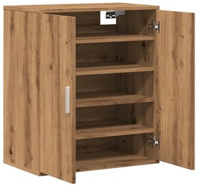 kézműves tölgy színű szerelt fa cipősszekrény 60 x 35 x 70 cm