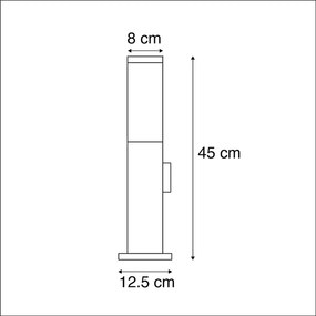 Kültéri lámpa acélból, foglalattal IP44 - Malios talpnyúlvánnyal és kábelátvezetéssel