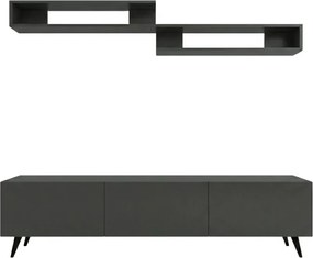 TV állvány MIYA 150 cm fali polccal, antracit színű