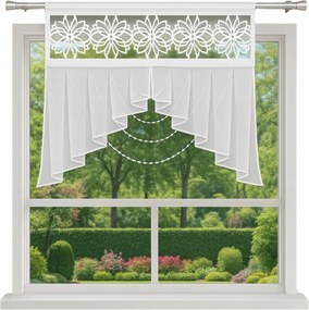 Függöny Dekorációs panel 120x200 áttört és gyöngyökkel fehér rövid függöny