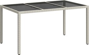 vidaXL Kerti Asztal Fehér 150 x 90 x 75 cm polirattan