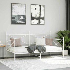 kanapéágy matrac nélkül fehér 107x203 cm acél